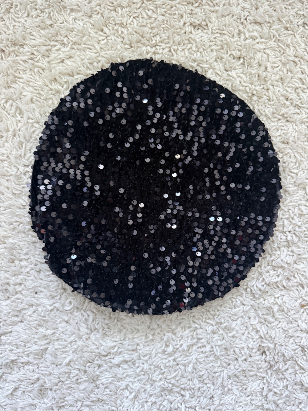 Zara Black Sequin Beret - Women's Accessories